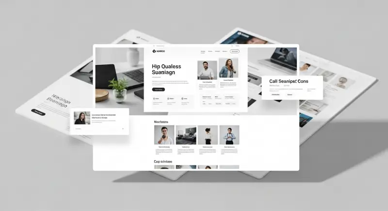 Minimalist business website design with clean layout and simple navigation