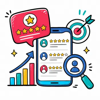 Online reviews and growth strategy icon